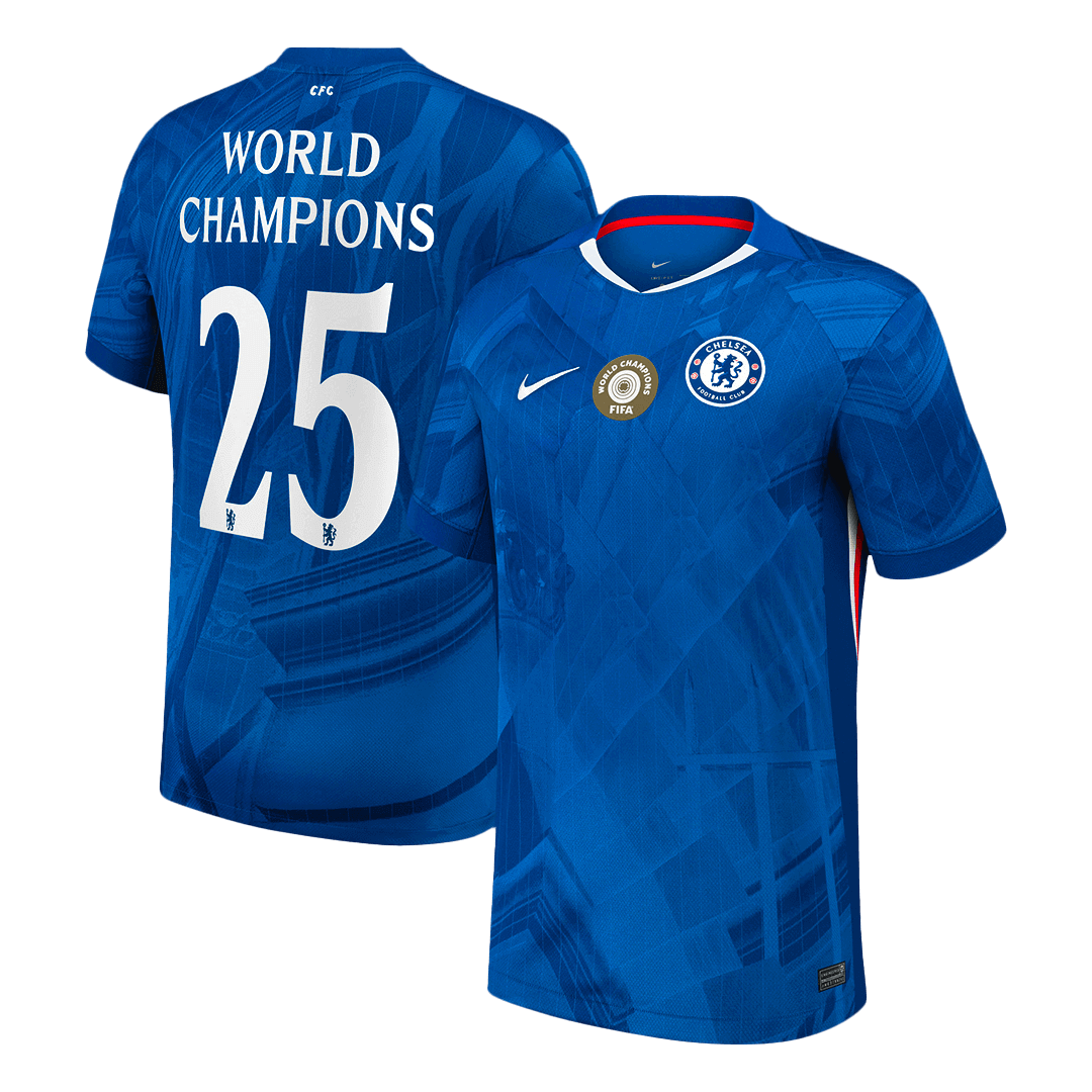 Maglia Replica Chelsea Casa WORLD CHAMPIONS #25 Uomo 2025/26