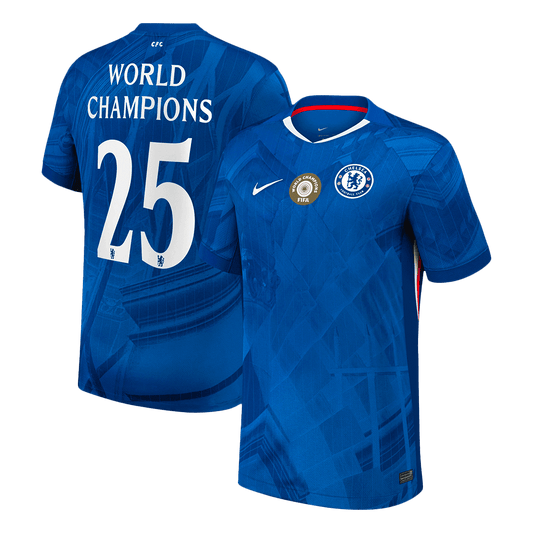 Maglia Replica Chelsea Casa WORLD CHAMPIONS #25 Uomo 2025/26