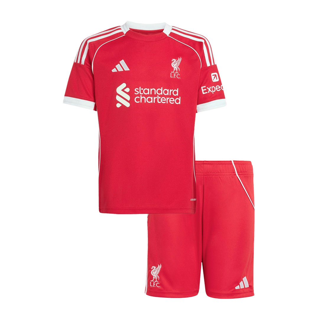 Completo Bambino Liverpool Casa 2025/26 - 2 Pezzi