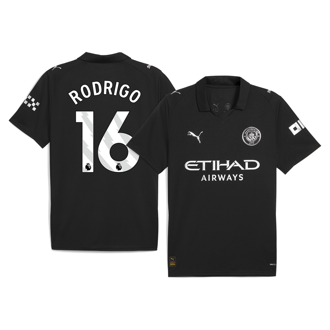 Maglia Replica Manchester City Trasferta RODRIGO #16 Uomo 2025/26