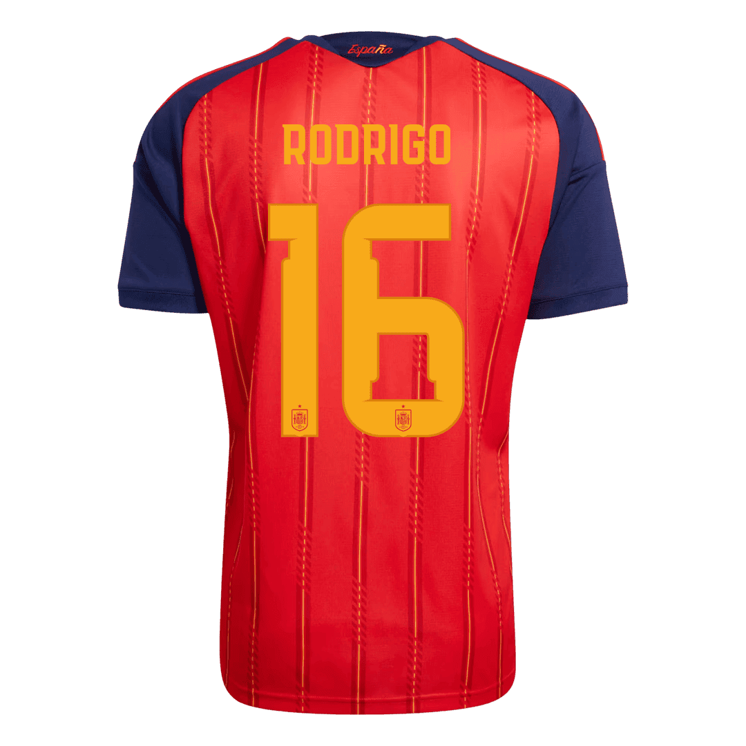 Maglia Replica Spagna Casa RODRIGO #16 Uomo Mondiali 2026 Champion Edition