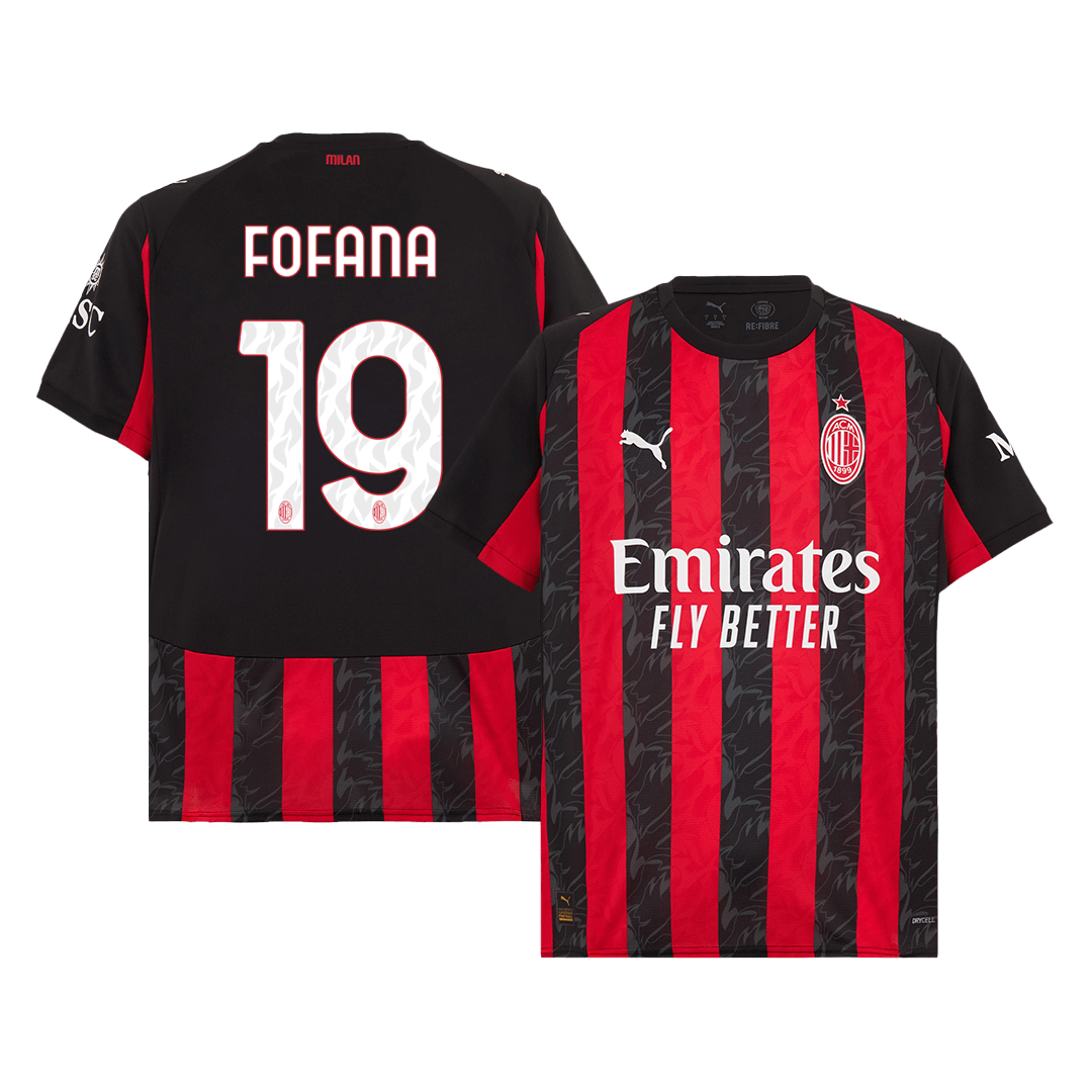 Maglia Replica AC Milan Casa FOFANA #19 Uomo 2025/26