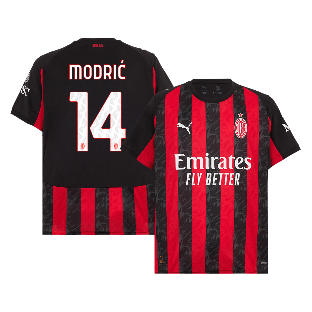 Maglia Replica AC Milan Casa MODRIĆ #14 Uomo 2025/26