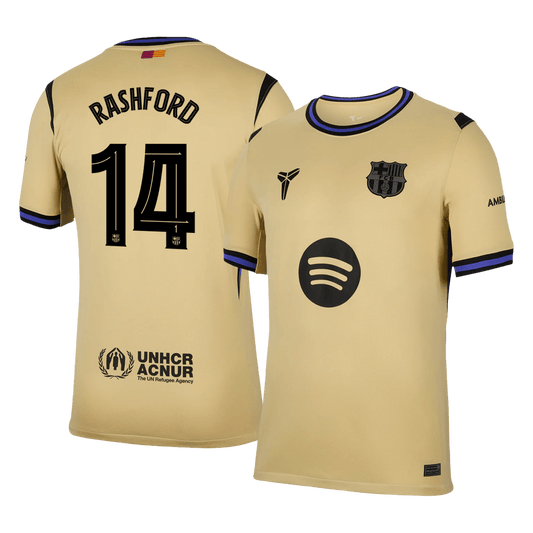 Maglia Replica Barcelona Trasferta RASHFORD #14 Uomo 2025/26 - UCL