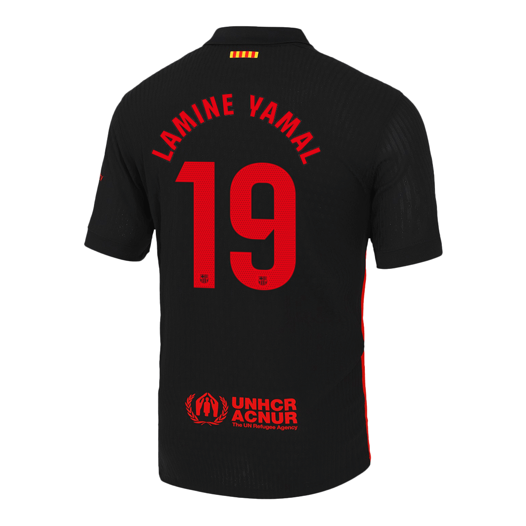 Maglia Gara Barcelona Trasferta LAMINE YAMAL #19 Uomo 2024/25 - Spotify Logo Without Text
