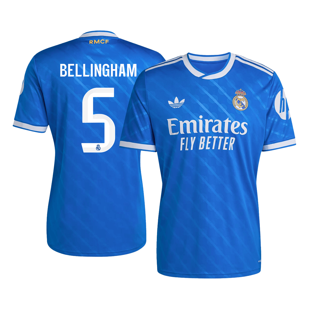 Maglia Replica Real Madrid Terza BELLINGHAM #5 Uomo 2025/26
