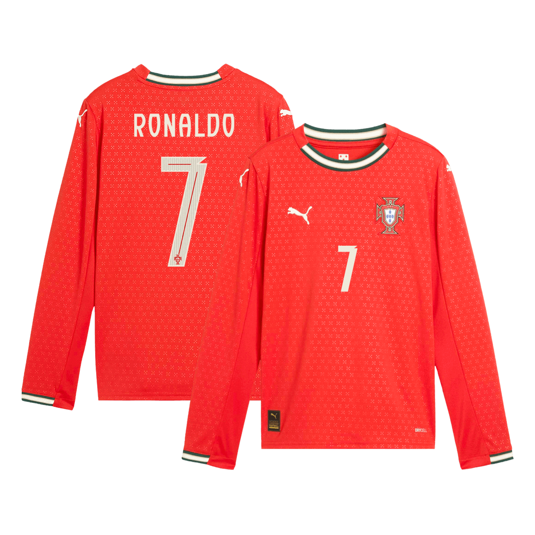 Maglia Replica Portugal Casa RONALDO #7 Uomo 2025 - Manica Lunga