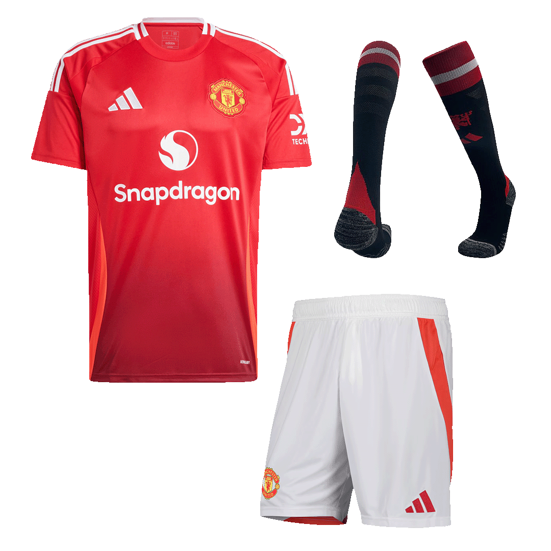 Kit Completo Manchester United Casa Uomo 2024/25 - 3 Pezzi