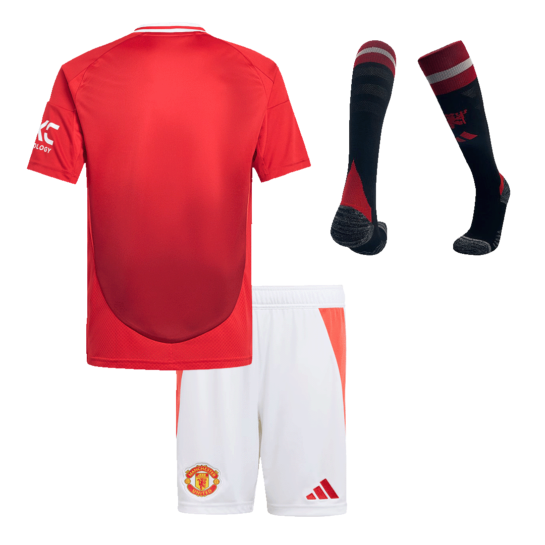 Kit Completo Bambino Manchester United Casa 2024/25 - 3 Pezzi