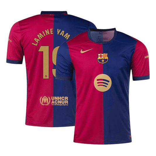 Maglia Replica Barcelona Casa LAMINE YAMAL #19 Uomo 2024/25 - Spotify Logo Without Text