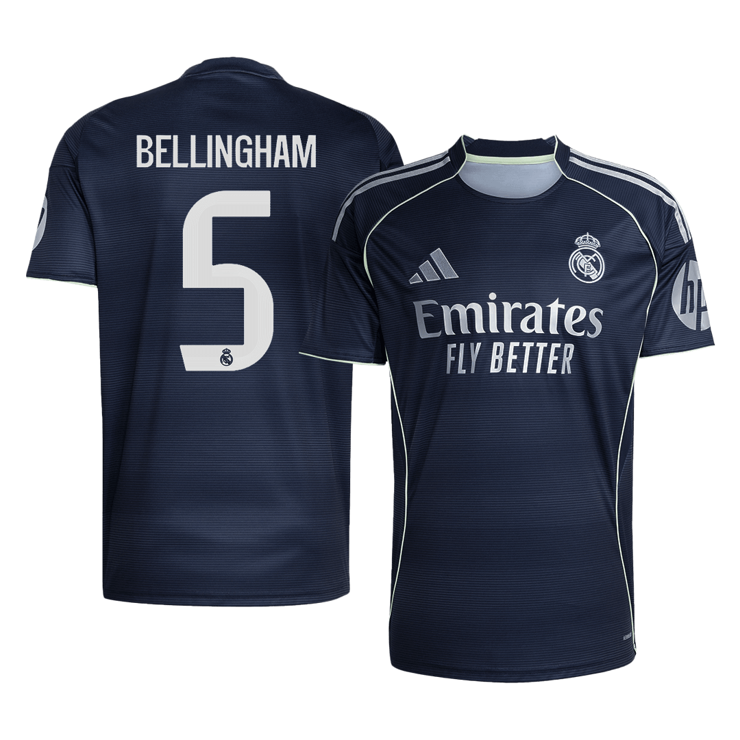 Maglia Replica Real Madrid Trasferta BELLINGHAM #5 Uomo 2025/26