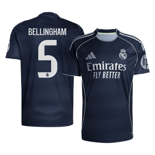 Maglia Replica Real Madrid Trasferta BELLINGHAM #5 Uomo 2025/26
