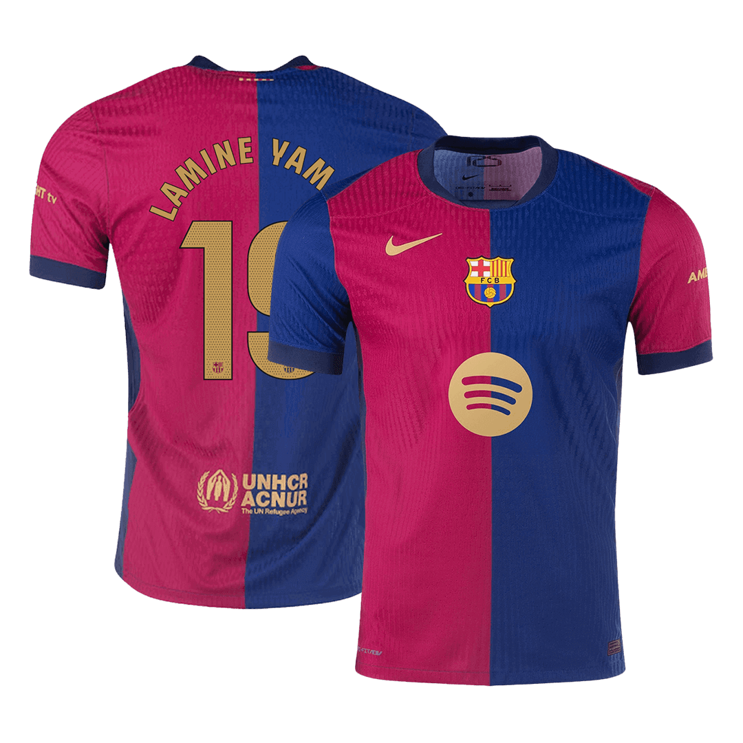Maglia Gara Barcelona Casa LAMINE YAMAL #19 Uomo 2024/25 - Spotify Logo Without Text
