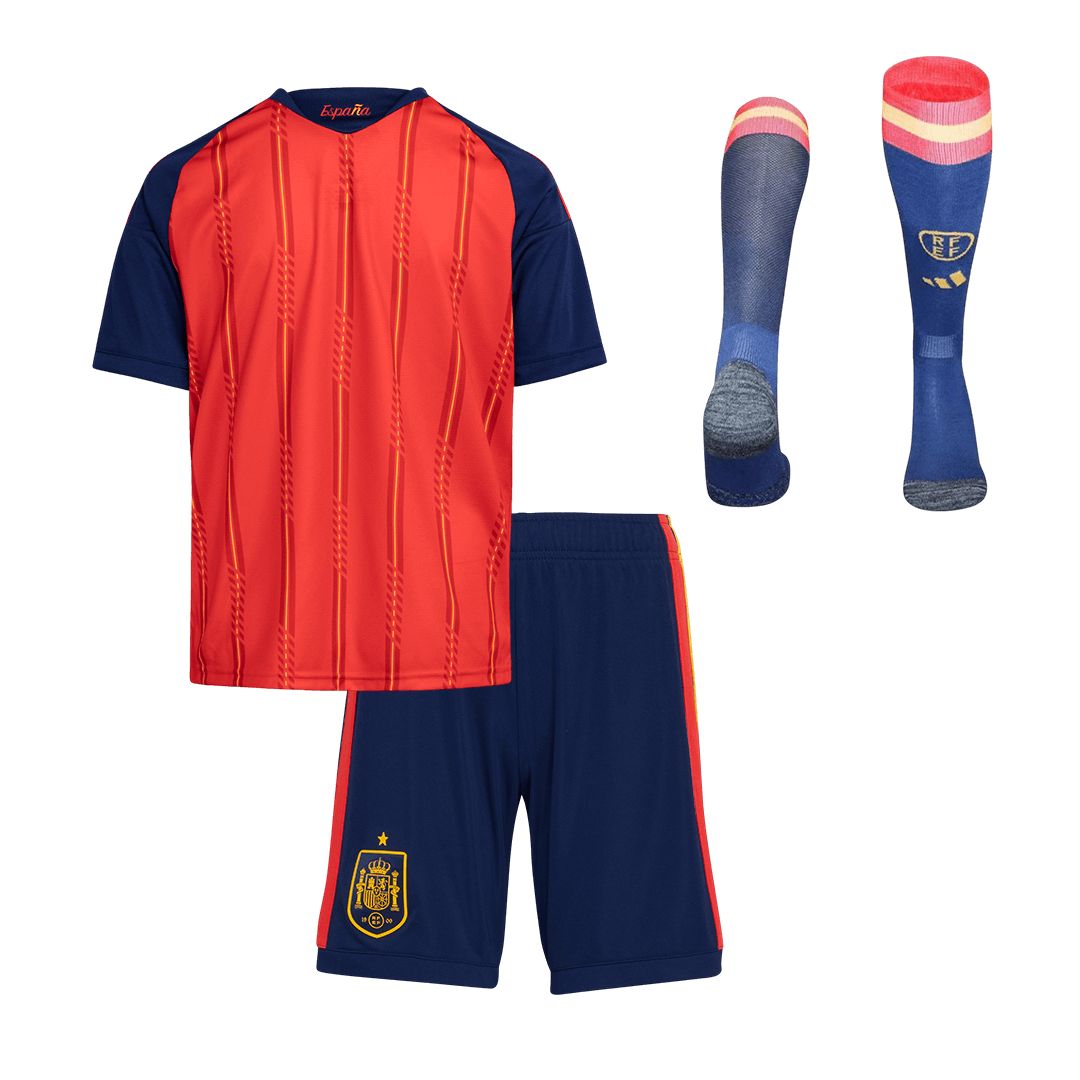 Completo Bambino Spagna Casa Mondiali 2026 - 3 Pezzi Champion Edition