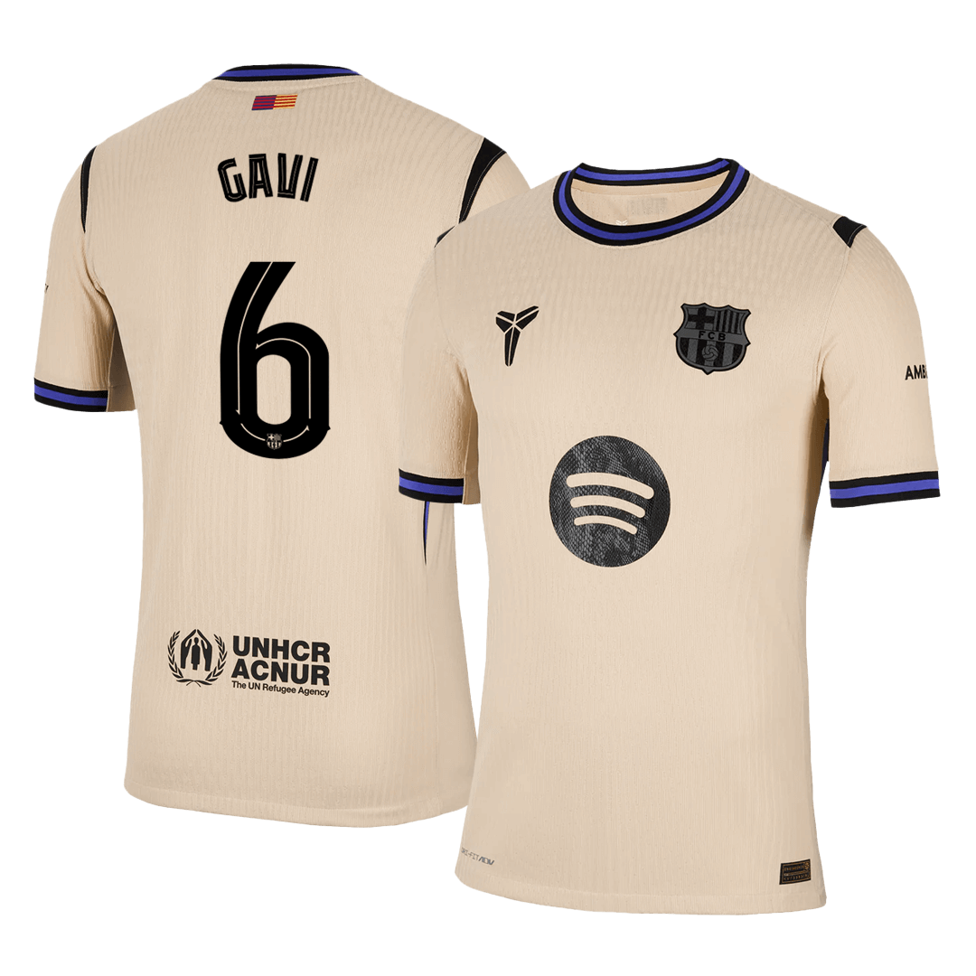 Maglia Gara Barcelona Trasferta GAVI #6 Uomo 2025/26