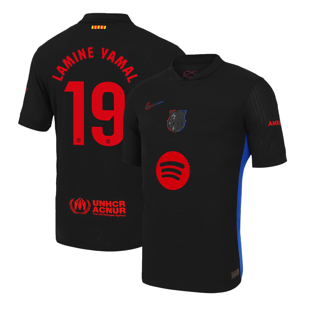 Maglia Gara Barcelona Trasferta LAMINE YAMAL #19 Uomo 2024/25 - Spotify Logo Without Text
