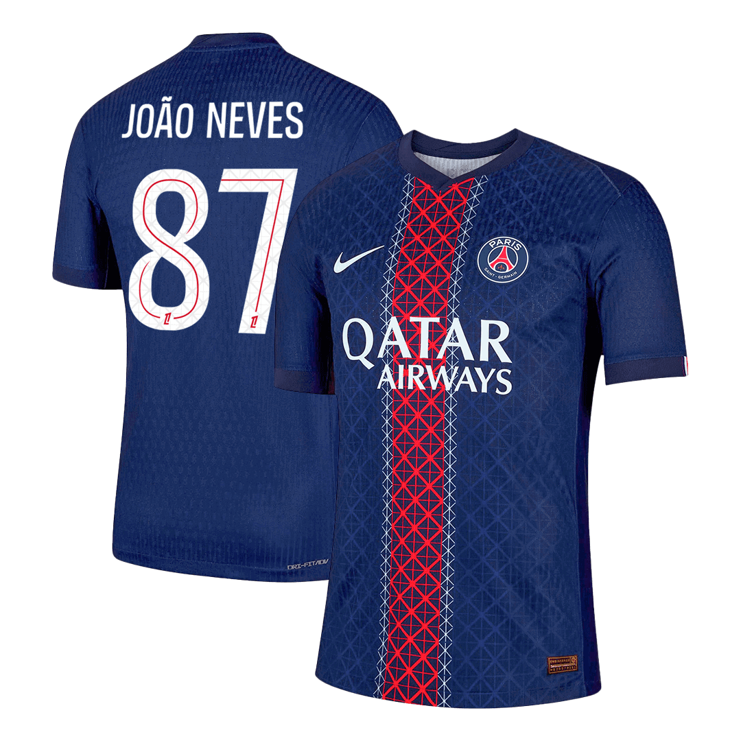 Maglia Gara PSG Casa JOÃO NEVES #87 Uomo 2025/26