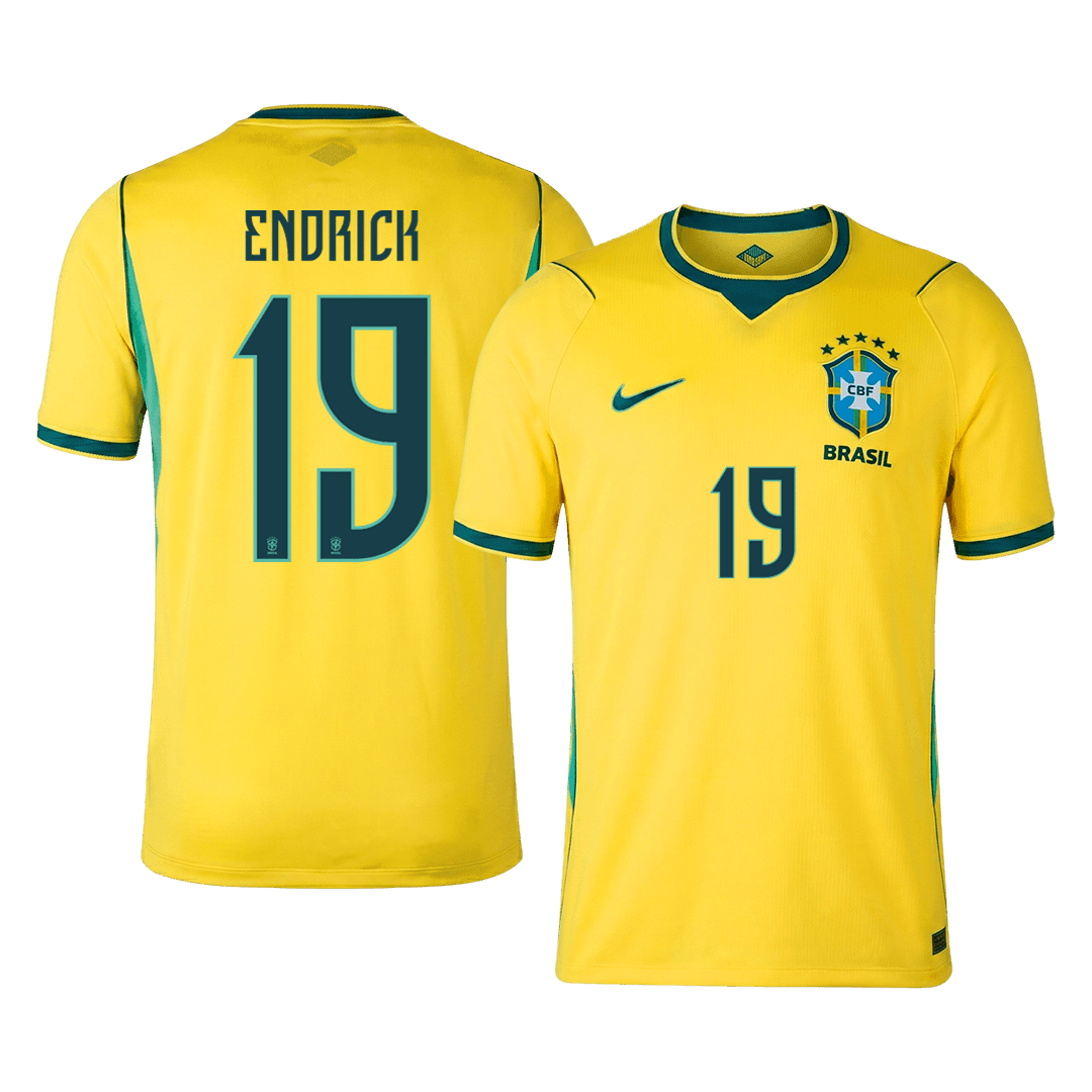Maglia Replica Brasile Casa ENDRICK #19 Uomo Mondiali 2026