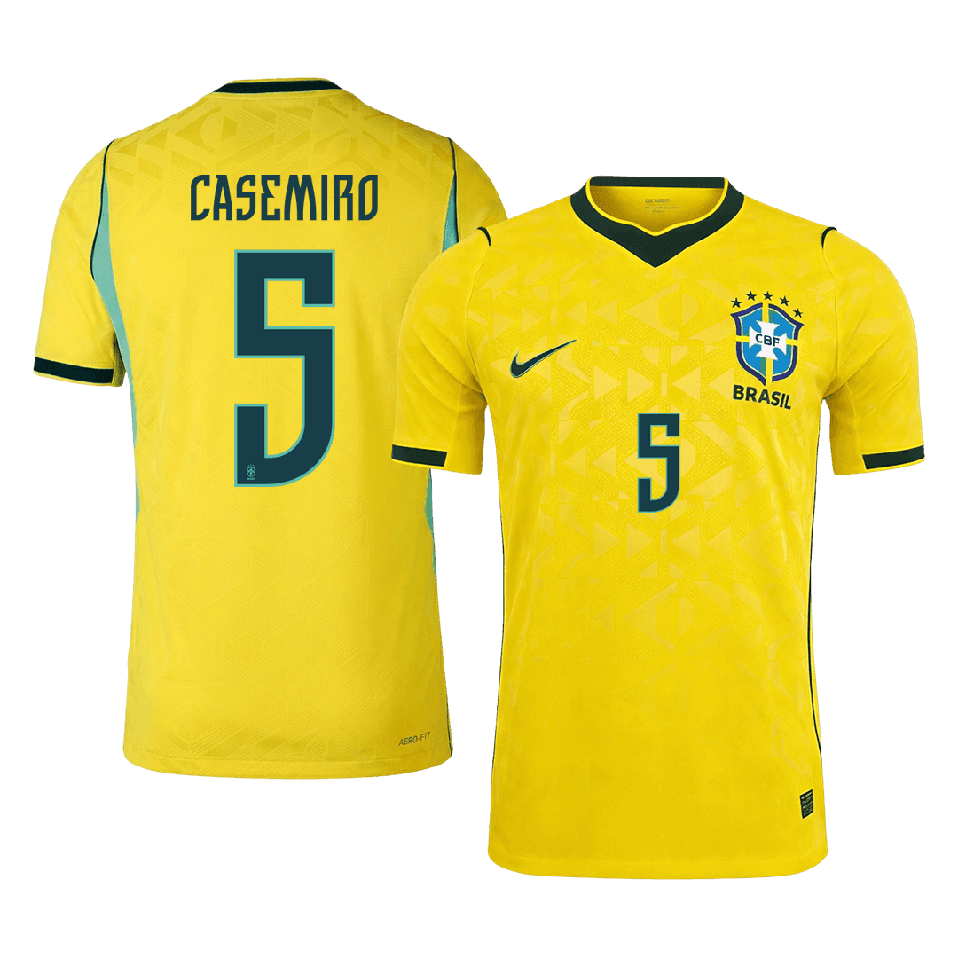 Maglia Gara Brasile Casa CASEMIRO #5 Uomo Mondiali 2026