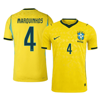 Maglia Gara Brasile Casa MARQUINHOS #4 Uomo Mondiali 2026