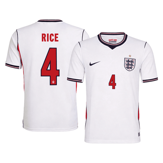 Maglia Replica Inghilterra Casa RICE #4 Uomo Mondiali 2026