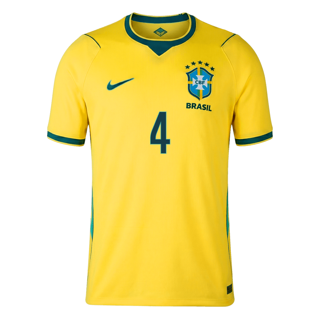 Maglia Replica Brasile Casa MARQUINHOS #4 Uomo Mondiali 2026