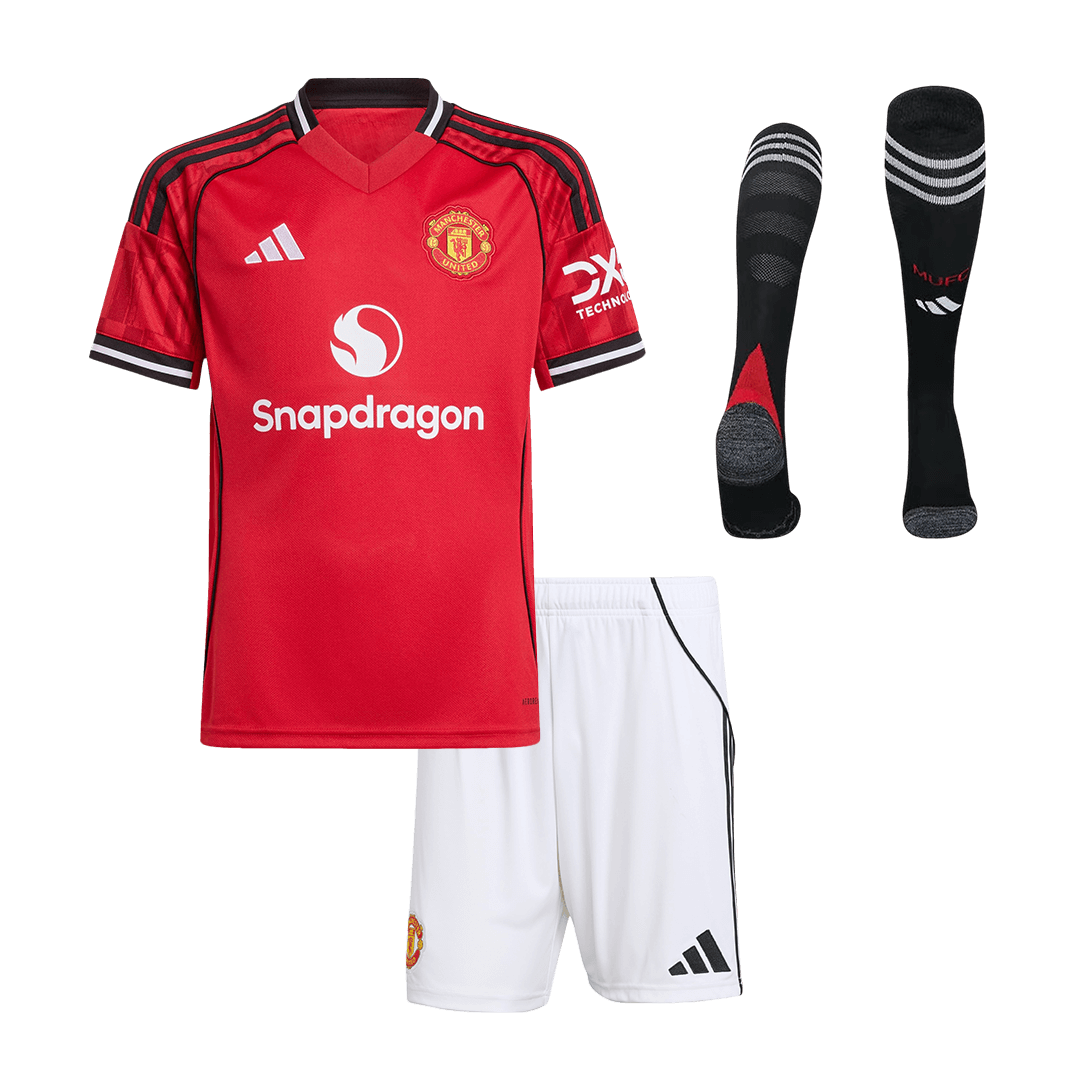 Completo Bambino Manchester United Casa 2025/26 - 3 Pezzi