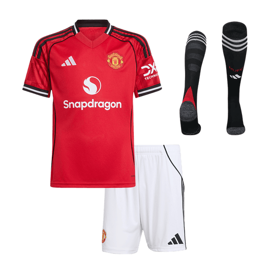Completo Bambino Manchester United Casa 2025/26 - 3 Pezzi