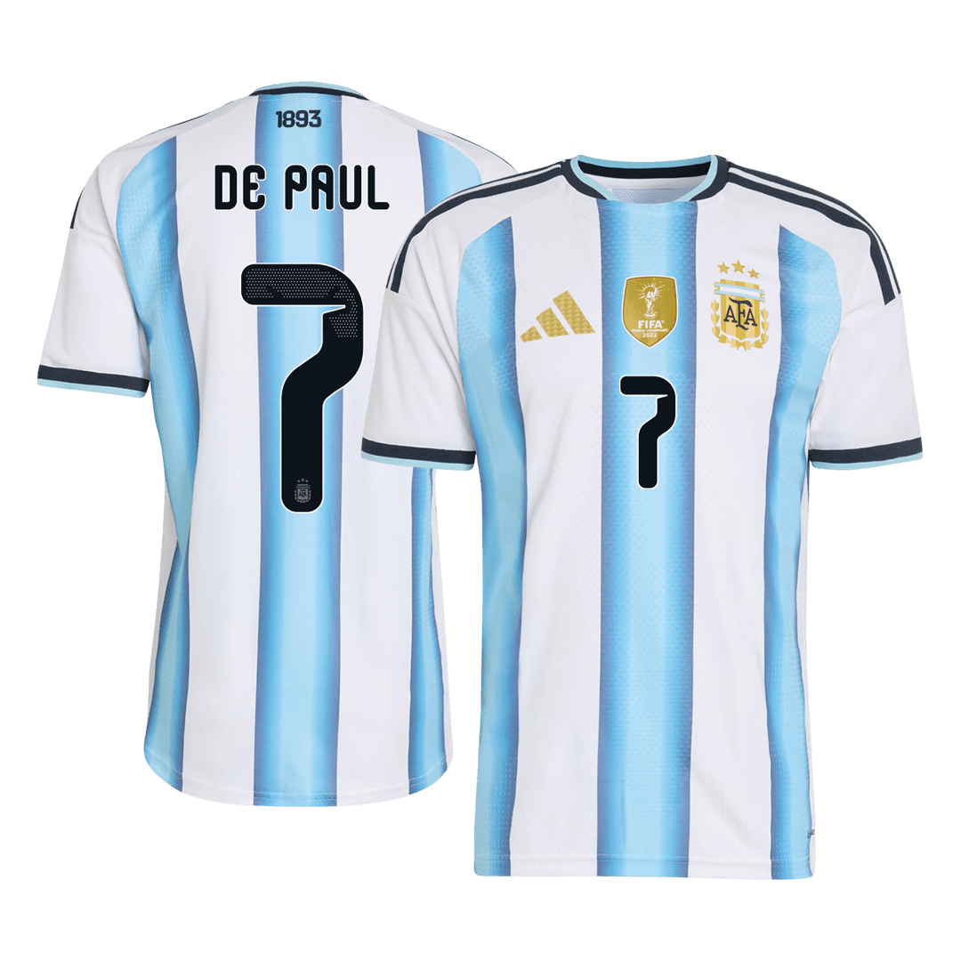 Maglia Gara Argentina Casa DE PAUL #7 Uomo Mondiali 2026