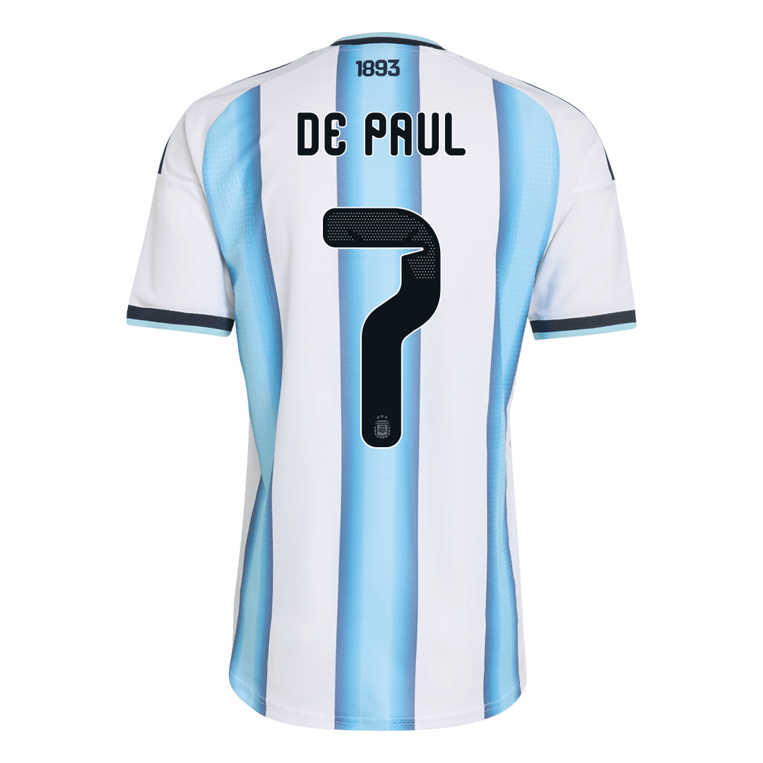 Maglia Gara Argentina Casa DE PAUL #7 Uomo Mondiali 2026