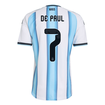 Maglia Gara Argentina Casa DE PAUL #7 Uomo Mondiali 2026