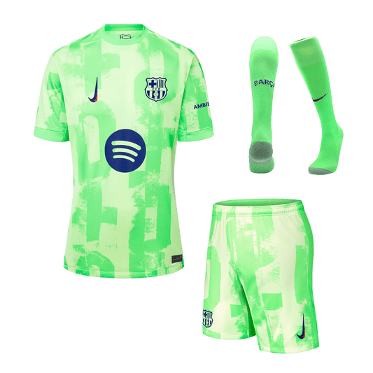 Kit Completo Barcelona Terza Uomo 2024/25 Spotify Logo Without Text - 3 Pezzi