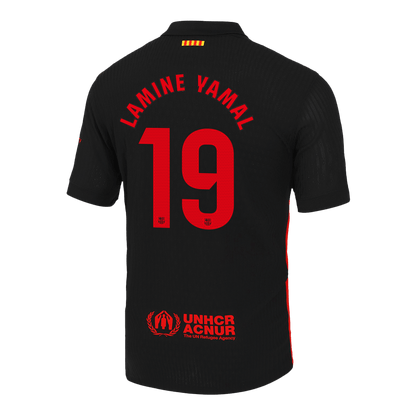 Maglia Gara Barcelona Trasferta LAMINE YAMAL #19 Uomo 2024/25 - Spotify Logo Without Text