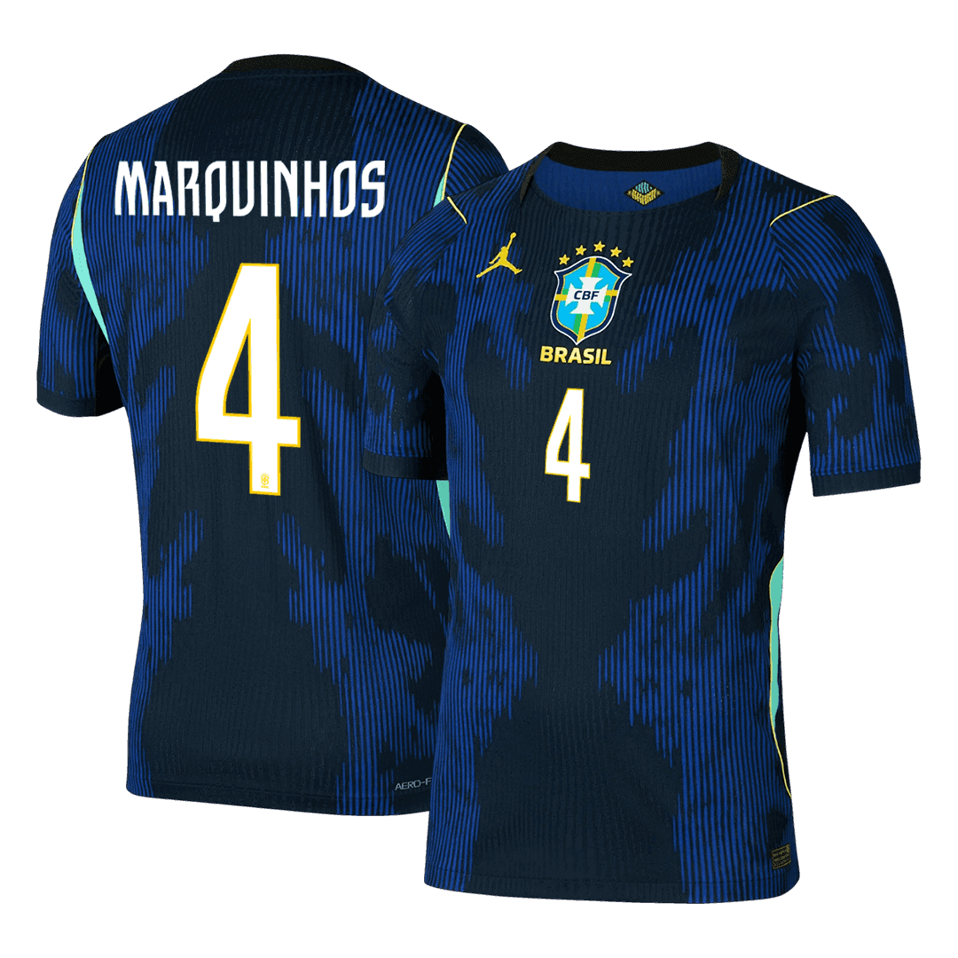 Maglia Gara Brasile Trasferta MARQUINHOS #4 Uomo Mondiali 2026