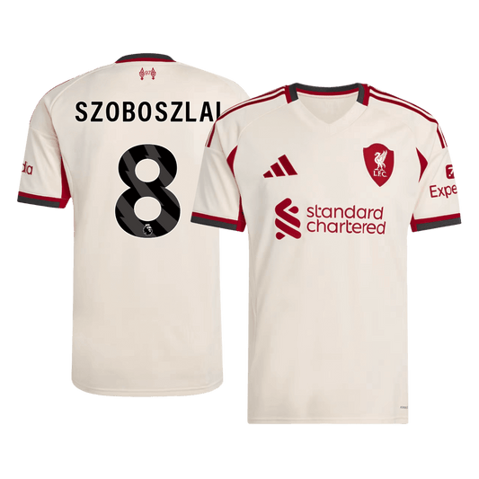 Maglia Replica Liverpool Trasferta SZOBOSZLAI #8 Uomo 2025/26