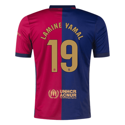 Maglia Replica Barcelona Casa LAMINE YAMAL #19 Uomo 2024/25 - Spotify Logo Without Text