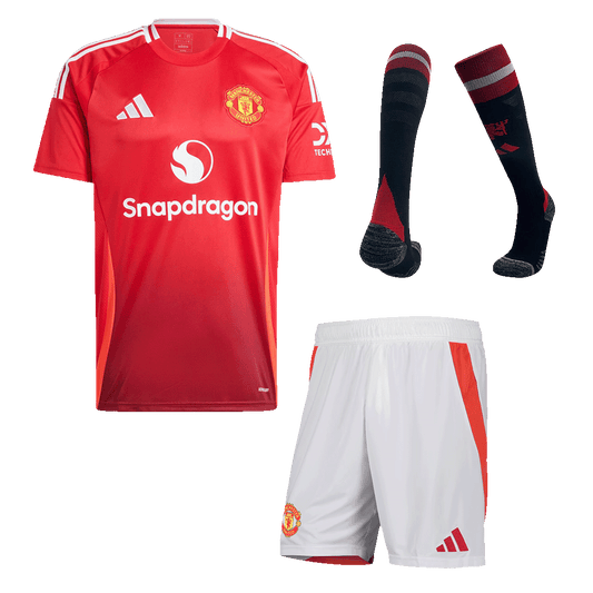 Kit Completo Manchester United Casa Uomo 2024/25 - 3 Pezzi
