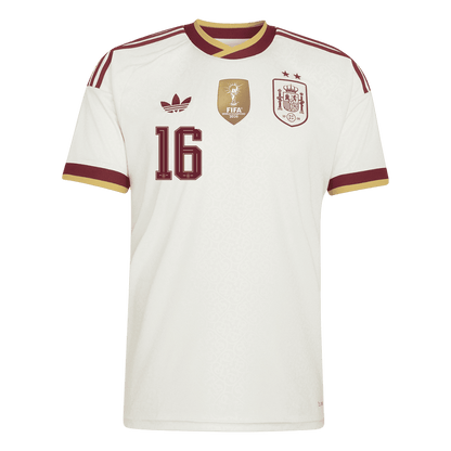 Maglia Replica Spagna Trasferta RODRIGO #16 Uomo Mondiali 2026 Champion Edition