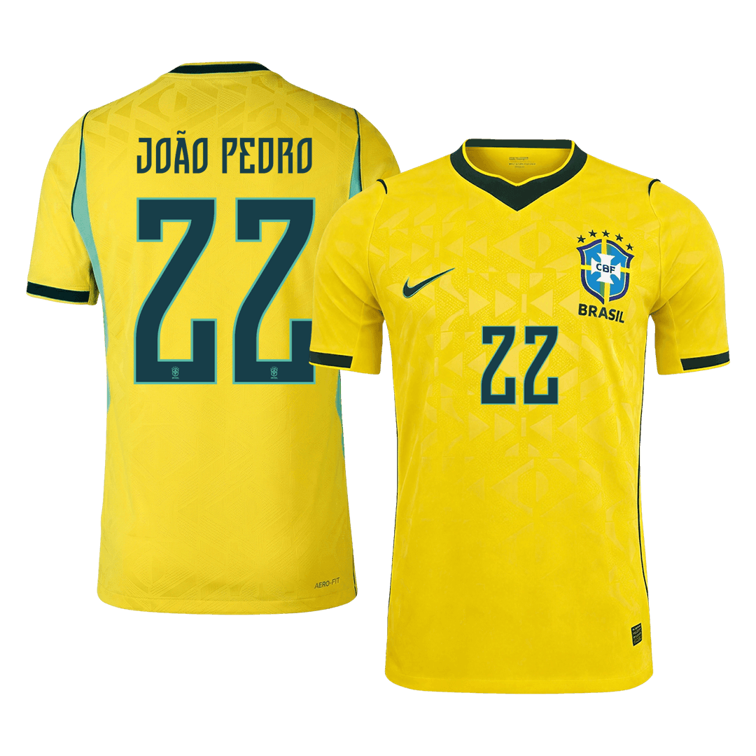 Maglia Gara Brasile Casa JOÃO PEDRO #22 Uomo Mondiali 2026