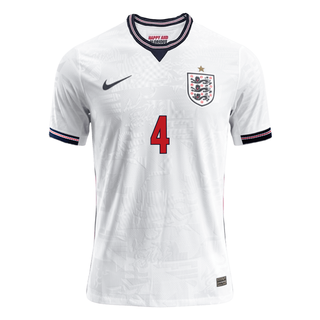 Maglia Gara Inghilterra Casa RICE #4 Uomo Mondiali 2026