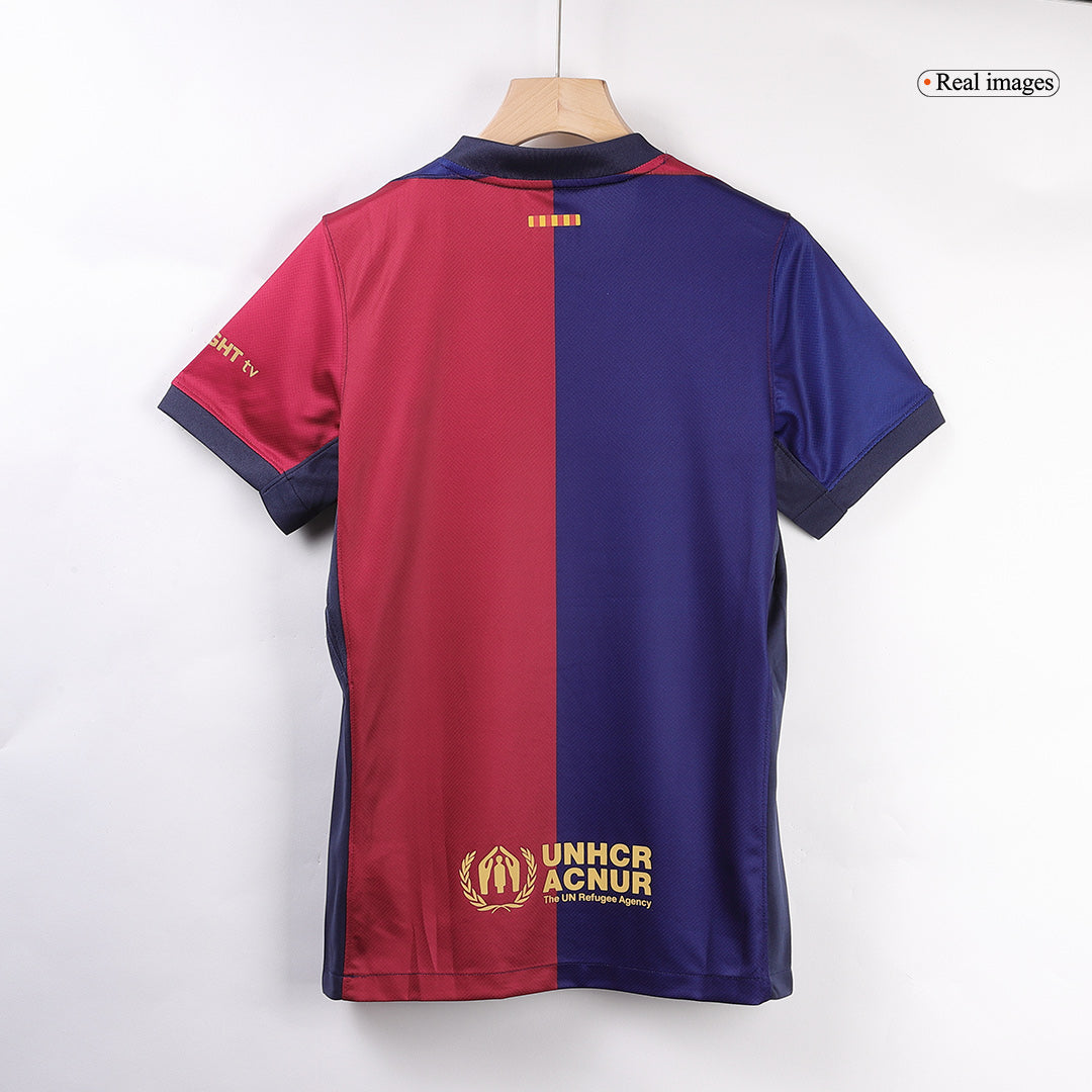 Maglia Replica Barcelona Casa LAMINE YAMAL #19 Uomo 2024/25 - Spotify Logo Without Text