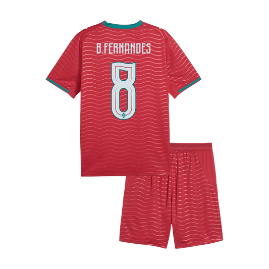 Base Kit Bambino Portogallo B. FERNANDES #8 Casa Mondiali 2026 - 2 Pezzi