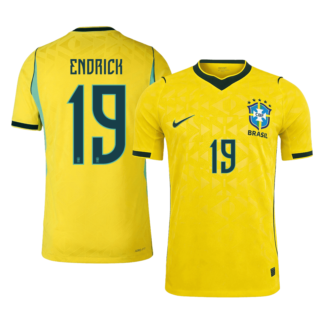 Maglia Gara Brasile Casa ENDRICK #19 Uomo Mondiali 2026
