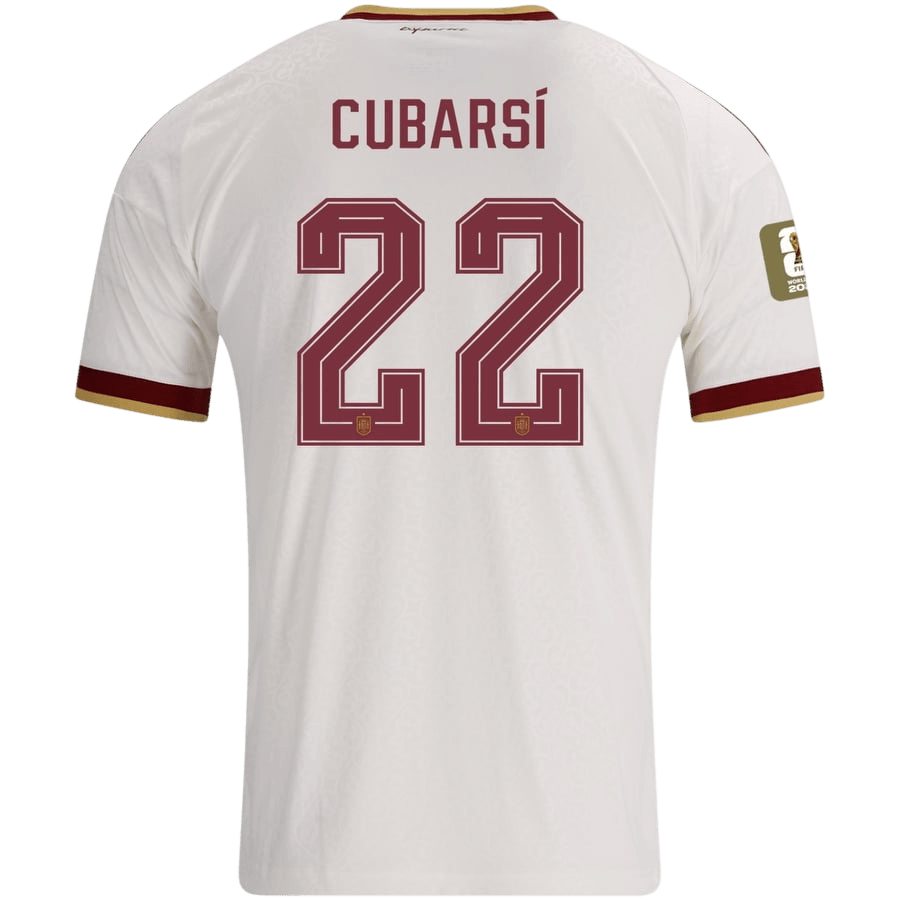Maglia Replica Spagna Trasferta CUBARSÍ #22 Uomo Mondiali 2026 Champion Edition