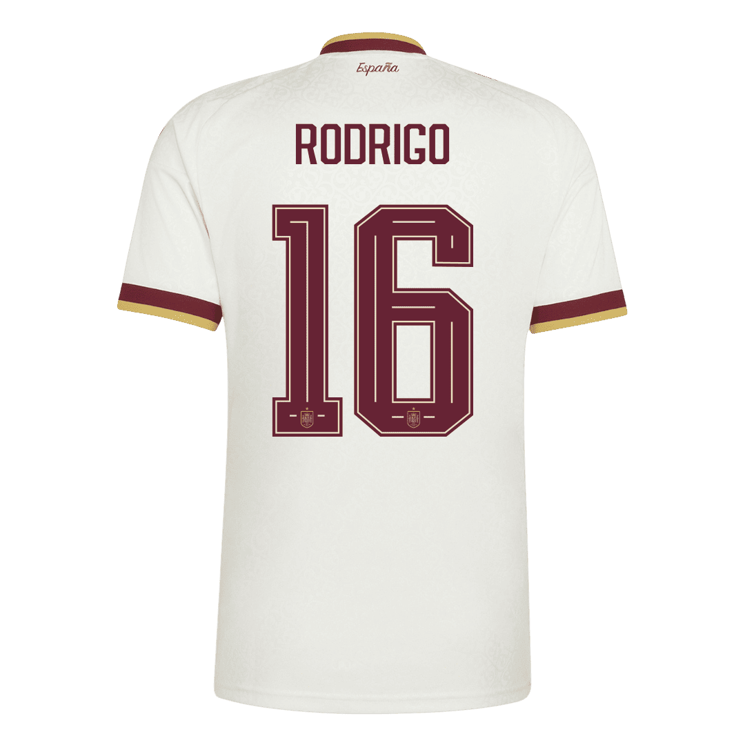 Maglia Replica Spagna Trasferta RODRIGO #16 Uomo Mondiali 2026 Champion Edition