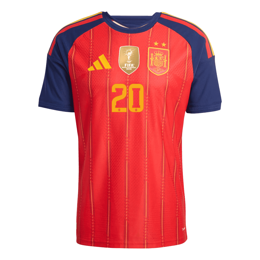 Maglia Gara Spagna Casa PEDRI #20 Uomo Mondiali 2026 Champion Edition